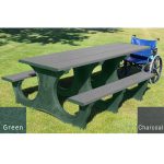 polly tuff easy access handicap table green charcoal