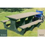 polly tuff easy access handicap table green sand