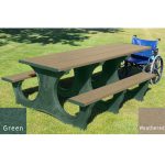 polly tuff easy access handicap table green weathered
