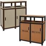 32 gal square trash double receptacles