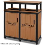 32 gal square trash double receptacles black cedar