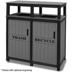32 gal square trash double receptacles black charcoal