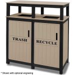 32 gal square trash double receptacles black sand