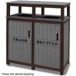 32 gal square trash double receptacles brown charcoal
