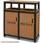 32 gal square trash double receptacles green cedar
