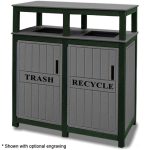 32 gal square trash double receptacles green charcoal