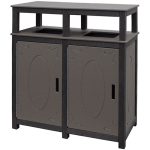 32 gal square trash double receptacles ornate black charcoal