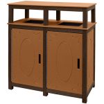 32 gal square trash double receptacles ornate brown cedar