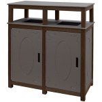 32 gal square trash double receptacles ornate brown charcoal