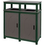 32 gal square trash double receptacles ornate green charcoal