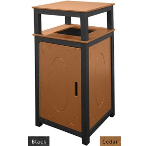 32 gal tall receptacle black cedar