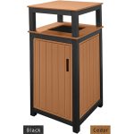 32 gal tall receptacle slatted black cedar
