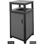 32 gal tall receptacle slatted black charcoal