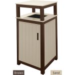 32 gal tall receptacle slatted brown sand