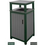 32 gal tall receptacle slatted green charcoal