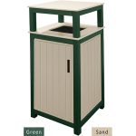 32 gal tall receptacle slatted green sand