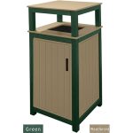32 gal tall receptacle slatted green weathered