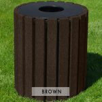 33 gal round receptacle brown