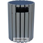 33 gal round receptacle rain cap charcoal