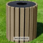 33 gal round receptacle weathered