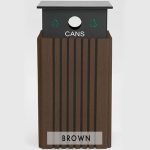 40 gal recycle receptacle cans brown