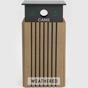 40 gal recycle receptacle cans weathered