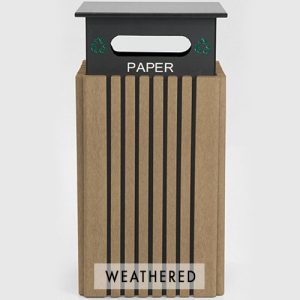 40 gal recycle receptacle paper weathered