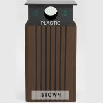 40 gal recycle receptacle plastic brown
