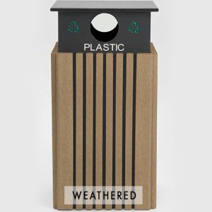 40 gal recycle receptacle plastic weathered