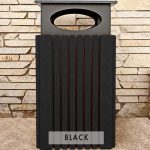 40 gal tall receptacle rain cap black