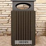40 gal tall receptacle rain cap brown