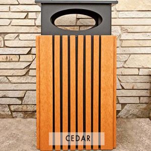 40 gal tall receptacle rain cap cedar