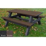 standard 6ft picnic table black brown