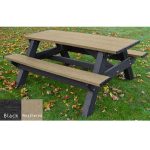 standard 6ft picnic table black weathered
