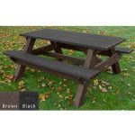 standard 6ft picnic table brown black
