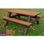 standard 6ft picnic table brown cedar