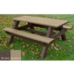 standard 6ft picnic table brown weathered