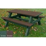 standard 6ft picnic table green brown