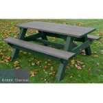 standard 6ft picnic table green charcoal
