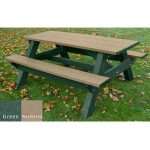 standard 6ft picnic table green weathered