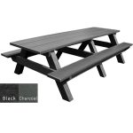 standard 8ft picnic table black charcoal