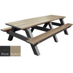 standard 8ft picnic table black weathered