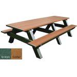 standard 8ft picnic table green cedar