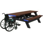 standard handicap picnic table black brown