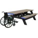 standard handicap picnic table black weathered