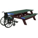 standard handicap picnic table brown green