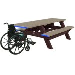 standard handicap picnic table brown weathered