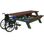 standard handicap picnic table green brown