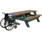 standard handicap picnic table green weathered
