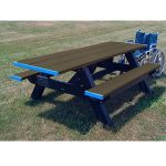 standard picnic handicap 2 ends table black brown